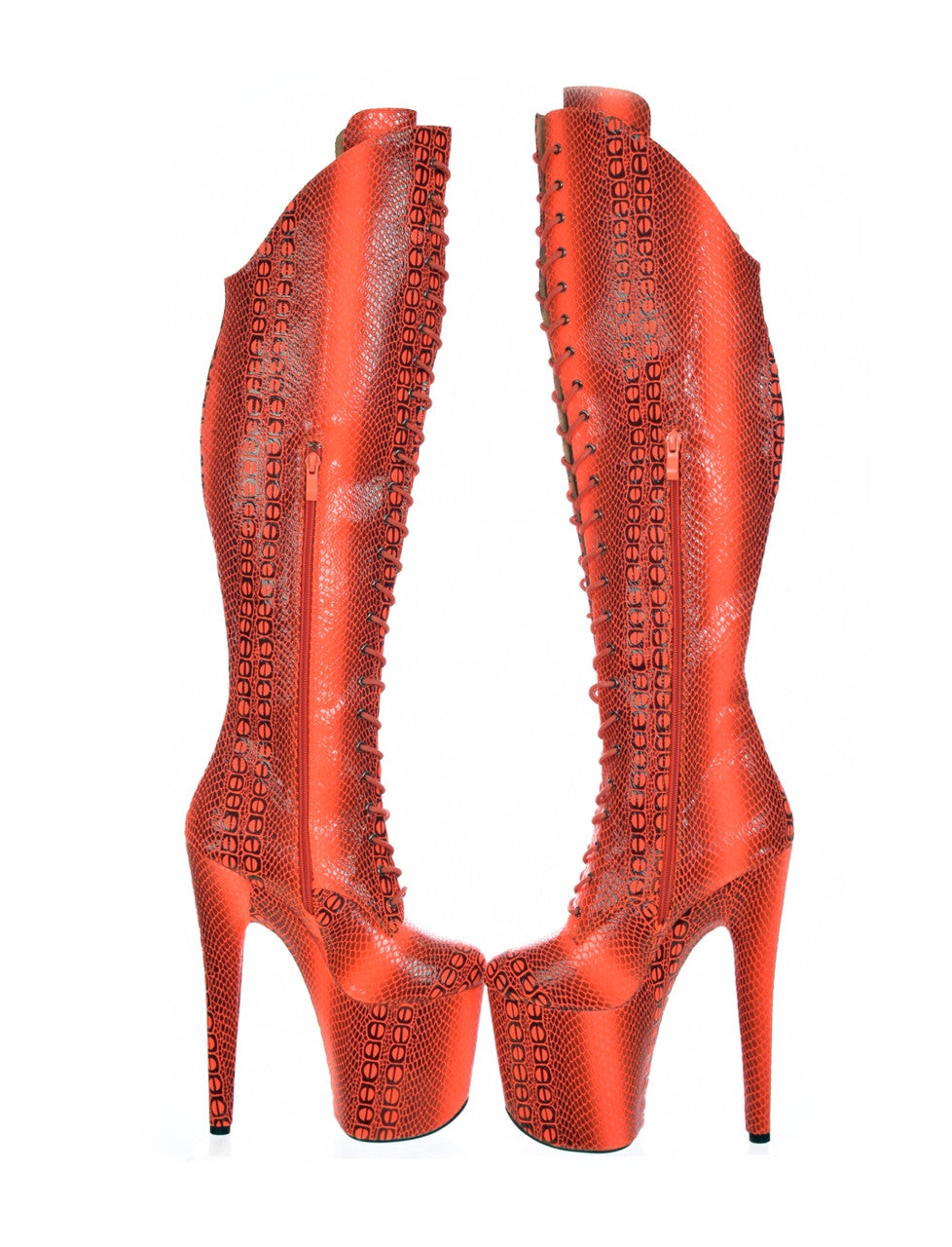 Red Thigh High Platform Boots