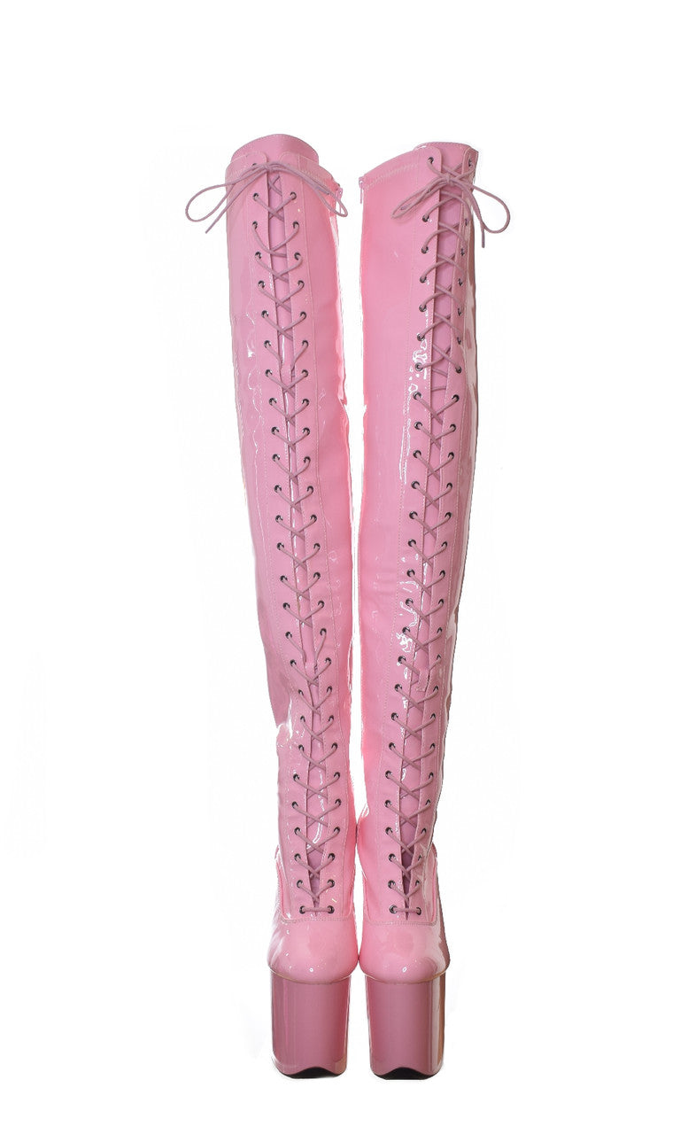 Bimbo Pink Thigh High Platform 20cm Inch Dragpole